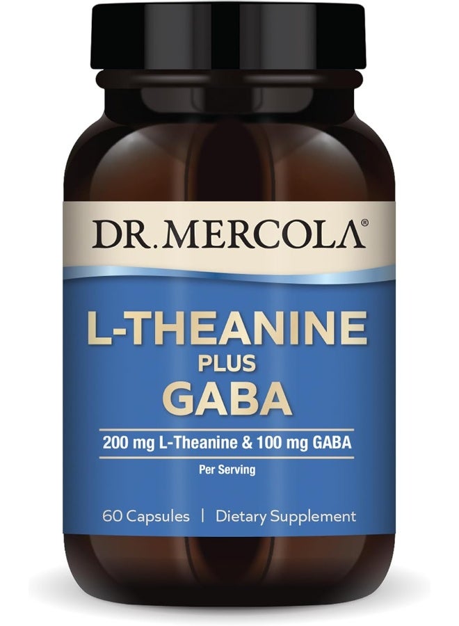 Dr. Mercola L-Theanine Plus GABA, 60 Capsules, Non-GMO, Gluten Free, Soy Free - Image 1